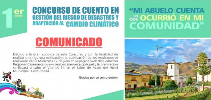 COMUNICADO CONCURSO "MI ABUELO CUENTA LO QUE OCURRIÓ EN MI COMUNIDAD"